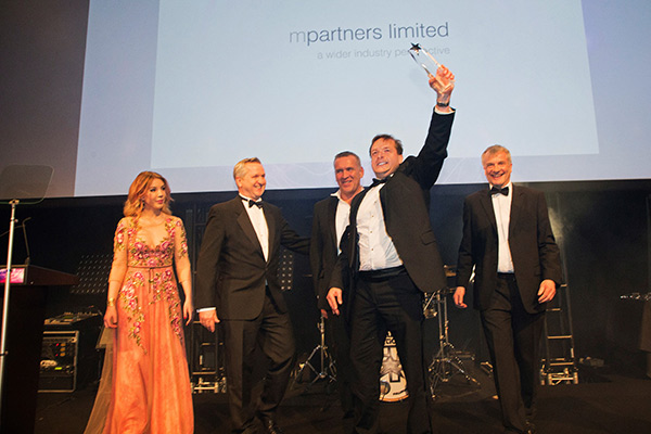 MPL Management Team collecting Chartered Institute of Marketing Award, Grosvenor, London