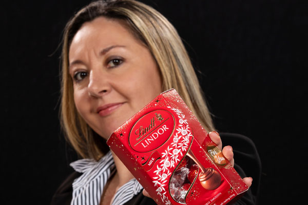 Michelle with chocolates