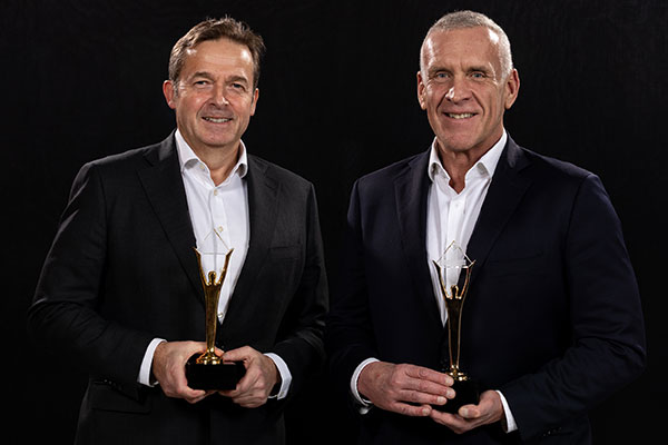 Murray Lock and Mark Stribley with trophies